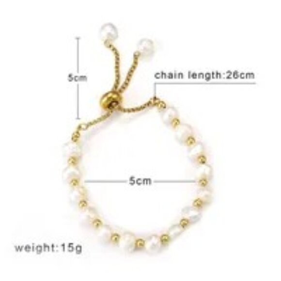 French Style Simple Style Round 304 Stainless Steel Freshwater Pearl 18K Gold Pl - Picture 4 of 4